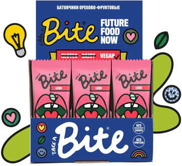 Bars bite cherry-almond "love" 20 PCs x 45g (fruit/nuts)