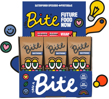 Bars bite chocolate "mood" 20 PCs/45g (fruit/nuts)