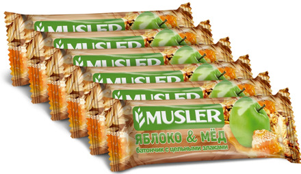 Bars muesli-Apple with honey, Musler 30g., (6 pcs)