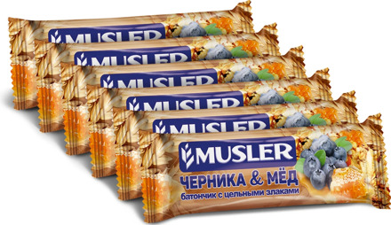 Bars muesli-blueberry and honey, Musler 30g., (6 pcs)