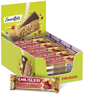 Bars muesli-cherry in yogurt glaze, Musler 30g., (25 PCs)