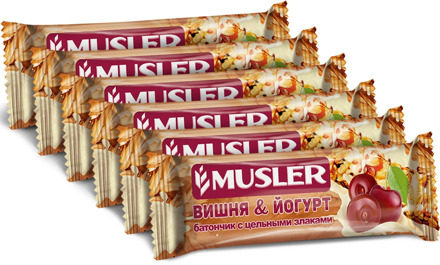 Bars muesli-cherry in yogurt glaze, Musler 30g., (6 pcs)