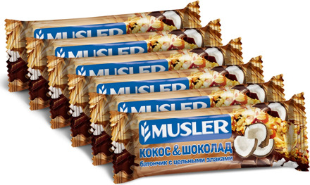 Bars muesli-coconut in dark glaze, Musler 30g., (6 pcs)
