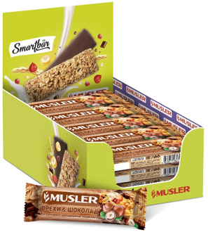 Bars muesli-nuts with chocolate, Musler 30g., (25 PCs)