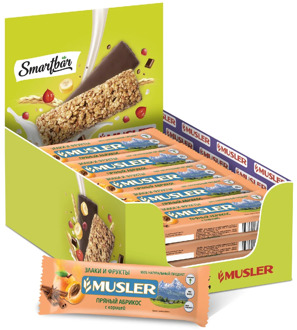 Bars muesli-spicy apricot with cinnamon, Musler 40g., (20 PCs)