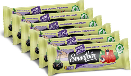 Bars Musley-currant ice cream, smartbar protein vegan 30g., (6 pcs)