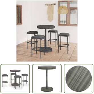 Barset Rattan Grijs - 75.5 x 106 cm - Weerbestendig - Inclusief kussens