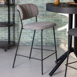 Barstoel 'Kolten' kleur Zwart/Lichtgrijs (zithoogte 65cm)