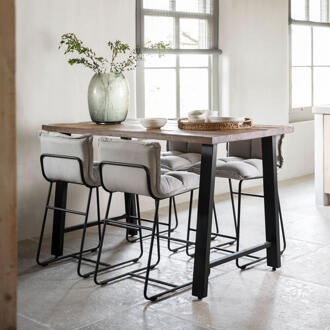 Bartafel 'Timber' Hout en staal, 150 x 80cm Naturel