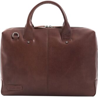 Basalt leren businesstas 15.6 inch bruin.