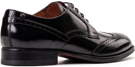 BASE LONDON Bell Heren Zwart Lederen Brogues Schoenen - EU 40.5 / UK 7