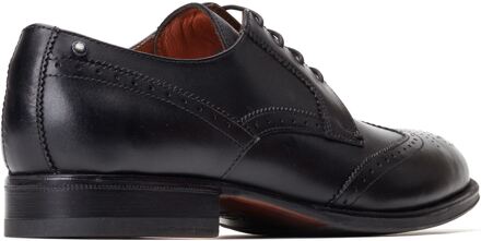 BASE LONDON Bell Leren Heren Zwarte Brogues Schoenen - EU 47.5 / UK 12
