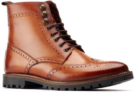 BASE LONDON Boone Leren Heren Tan Laarzen - maat Bruin