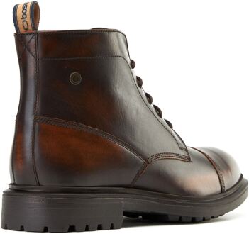 BASE LONDON Boulton Leren Heren Bruine Enkellaarzen - EU 43 / UK 9