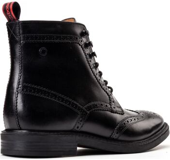 BASE LONDON Bristol Heren Zwart Lederen Brogues Schoenen
