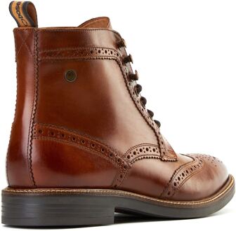 BASE LONDON Bristol Leren Herenbrandschoenen In Verbrande Tan Kleur Bruin - EU 39/ UK 6
