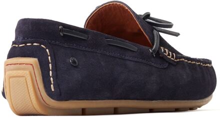 BASE LONDON Brooks Leren Heren Navy Standaard Instappers - EU 40.5 / UK 7