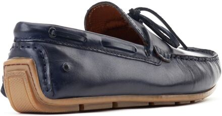 BASE LONDON Brooks Leren Heren Navy Standaard Instappers - EU 47.5 / UK 12