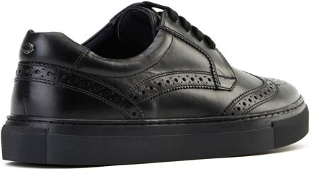 BASE LONDON Clapton Heren Zwart Lederen Brogues Schoenen - EU 44.5 / UK 10