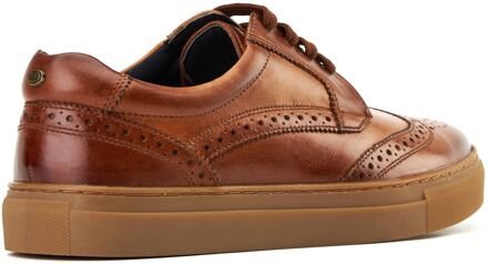BASE LONDON Clapton Leren Herenbrandschoenen In Verbrande Tan Kleur Bruin