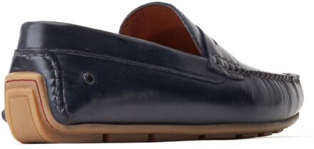 BASE LONDON Collins Lederen Heren Navy Standaard Instappers - EU 44.5 / UK 10