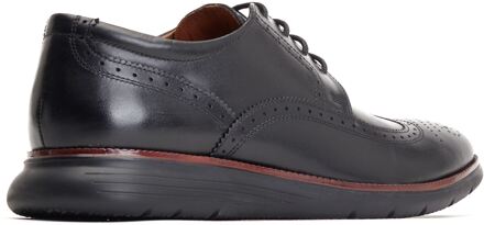 BASE LONDON Flight Leren Heren Zwarte Brogues Schoenen - EU 47.5 / UK 12
