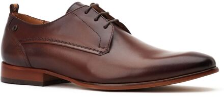 BASE LONDON Gambino Excel Leren Heren Lace-Up Schoenen in Verbrand Bruin - EU 51.5 / UK 15