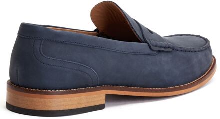 BASE LONDON Garfield Leder Heren Navy Loafers - EU 46 / UK 11