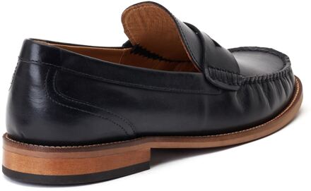 BASE LONDON Garfield leren herenpantoffels zwart - EU 47.5 / UK 12