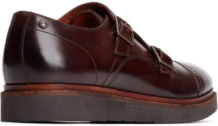BASE LONDON Knight Leren Heren Bruin Dubbele Monk Schoenen - EU 40.5 / UK 7