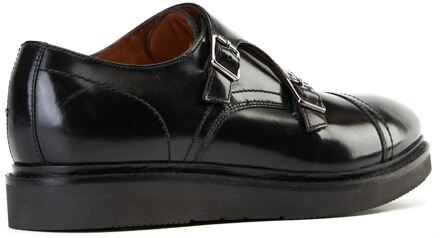 BASE LONDON Knight Leren Zwarte Dubbele Monniksschoenen Voor Heren - EU 47.5 / UK 12