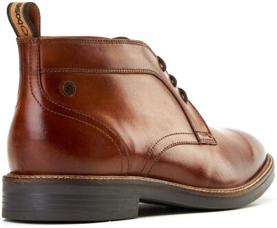 BASE LONDON Lincoln Leren Herenschoenen Burnt Tan Enkellaarsjes - maat Bruin