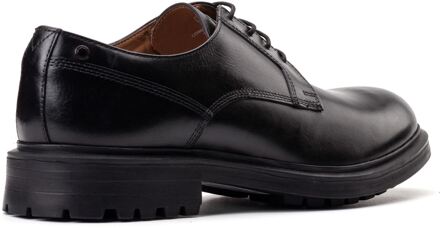 BASE LONDON Locke Leren Heren Zwarte Veterschoenen - EU 47.5 / UK 12
