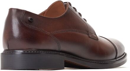 BASE LONDON Magnus Leren Herenschoenen In Verbrand Bruin Oxford-Model