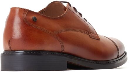 BASE LONDON Magnus Leren Herenschoenen In Verbrand Bruin Oxford-Stijl