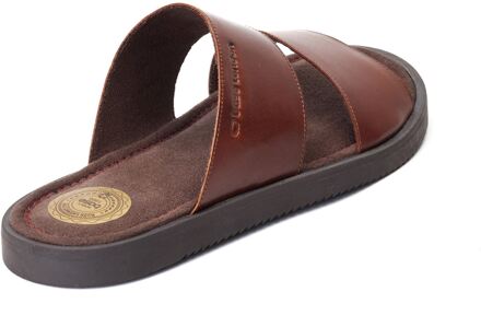 BASE LONDON Maven Leren Heren Sandalen In Gebrand Bruin