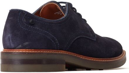 BASE LONDON Mawley Leren Herenschoenen In Marineblauwe Oxford-Stijl Navy - EU 42 / UK 8