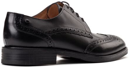 BASE LONDON Pocket Leren Heren Zwarte Brogues Schoenen - EU 42 / UK 8
