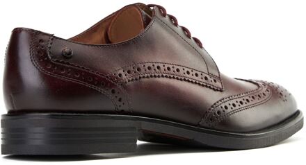 BASE LONDON Pocket Leren Herenschoenen Bordo Brogues Wijnrood - EU 43 / UK 9