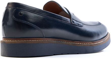 BASE LONDON Sid Leer Heren Navy Instappers - EU 46 / UK 11