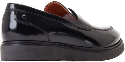 BASE LONDON Sid Leren Herenpantoffels Zwart - maat