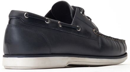 BASE LONDON Stern Leer Heren Navy Bootschoenen - EU 44.5 / UK 10