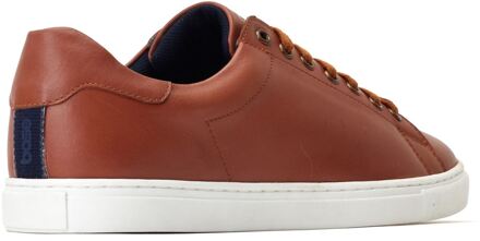 BASE LONDON Tucker Leer Heren Burnt Tan Trainers - maat EU 43 / UK 9 Bruin