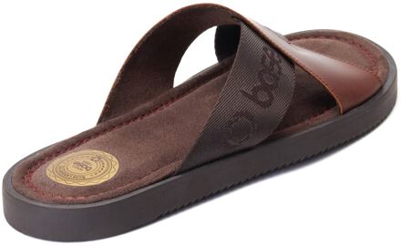 BASE LONDON Webb Leren Heren Sandalen In Gebrand Bruin - maat