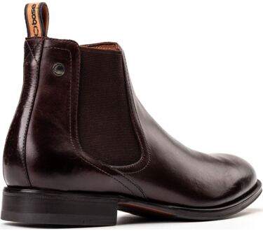 BASE LONDON Whittle Leren Herenlaarzen In Verbrand Bruin