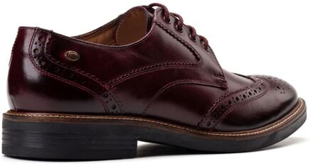 BASE LONDON York Leren Mannen Bordo Brogue Schoenen Wijnrood - EU 40.5 / UK 7