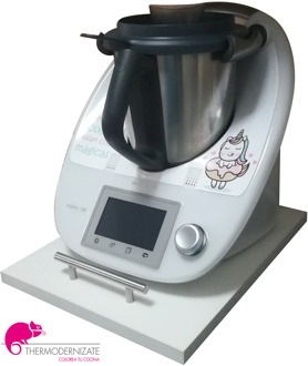 BASE, shelf, table slider for THERMOMIX TM5 TM6 TM31 and Monsieur Cuisine Connect protect BALANCE. Mod White large