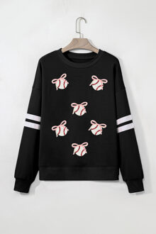 Baseball Boog Grafisch Sweatshirt - maat XL Zwart