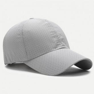 Baseball Cap Ademend Snel Droog 2 Materialen Verstelbare Sport Cap Voor Wandelen Lichtgrijs