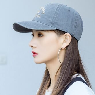 Baseball Cap Hoed Dame Zomer Show Gezicht Meisje Zomer Mode Geborduurde Cap Caps Doek Masker Cap Zonnekleppen Voor vrouwen Grijs